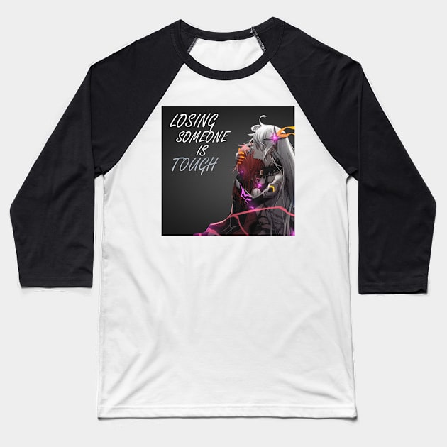 Sad anime design of losing someone kiana honkai impact 3rd Baseball T-Shirt by GamingAtMax